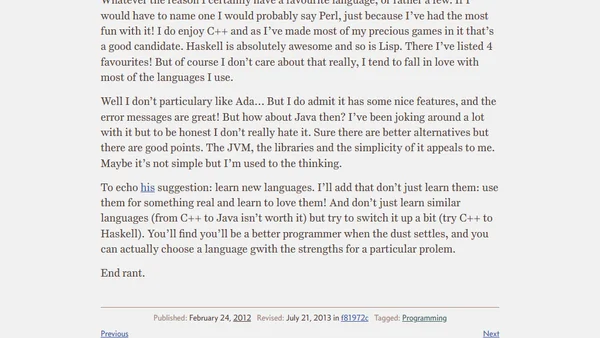 Favourite Programming Language