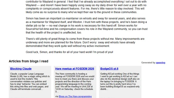 I'm handing over maintenance of wlroots and sway to Simon Ser