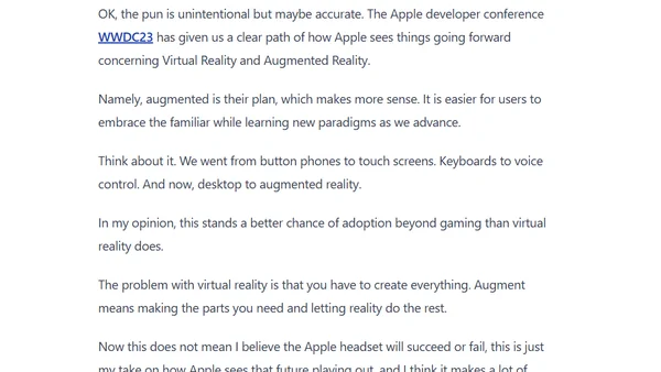 Apple’s headset tells us something about their vision