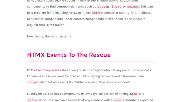 How to Integrate HTMX and Shoelace Web Components