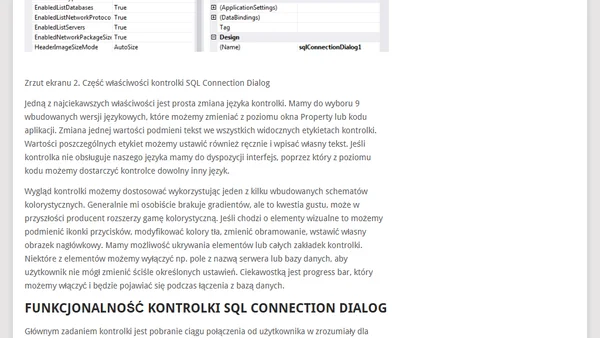SKAYTEK.COM – SQL Connection Dialog Windows Form control w akcji by Dariusz Ugarenko
