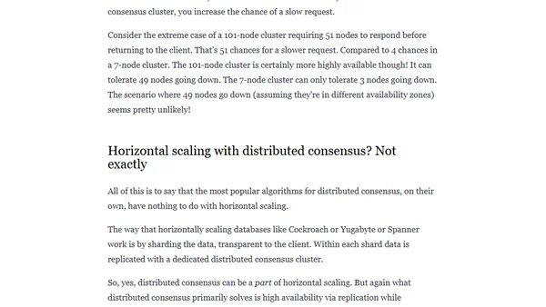 An intuition for distributed consensus in OLTP systems