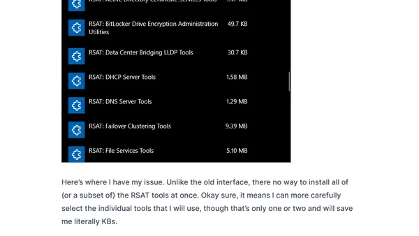 RSAT as a Feature: I Thought I Was Going to Love It, Until I Saw It in Action