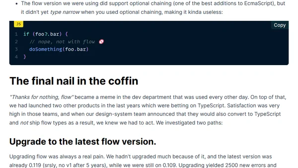 Flow to TypeScript migration journey