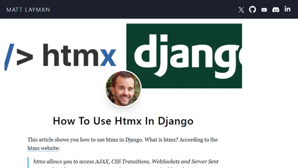 How To Use Htmx In Django