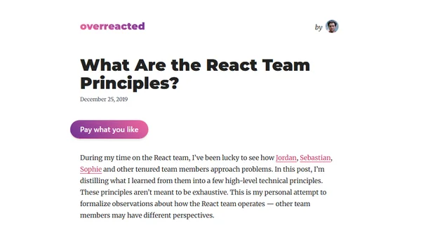 What Are the React Team Principles?