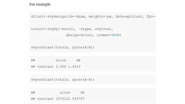 New in the survey package