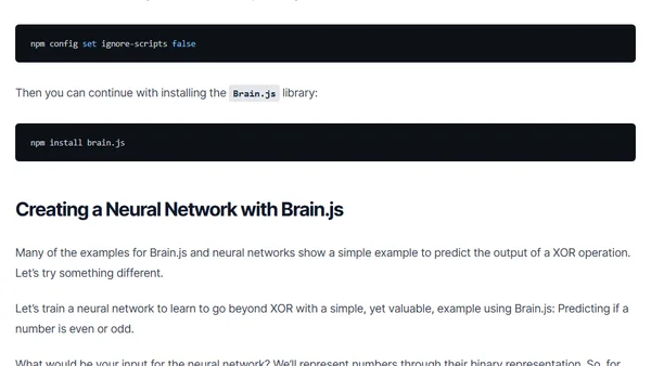 Getting started with Neural Networks in JavaScript