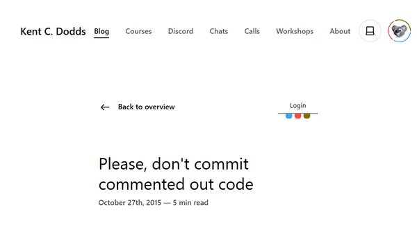 Please, don't commit commented out code
