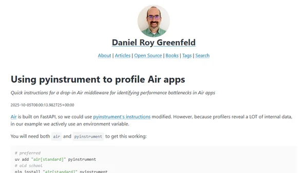 Using pyinstrument to profile Air apps