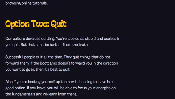 What to do if you're struggling with a Bootcamp