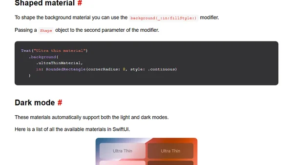 Background Blur with Materials in SwiftUI
