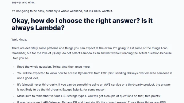 Passing AWS Solutions Architect Associate exam