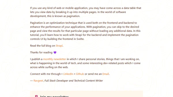 Handling Pagination in Strapi v4 with SvelteKit