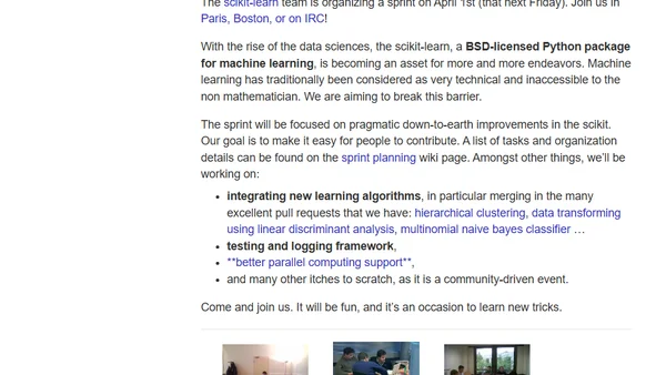 Scikit-learn sprint on April 1st