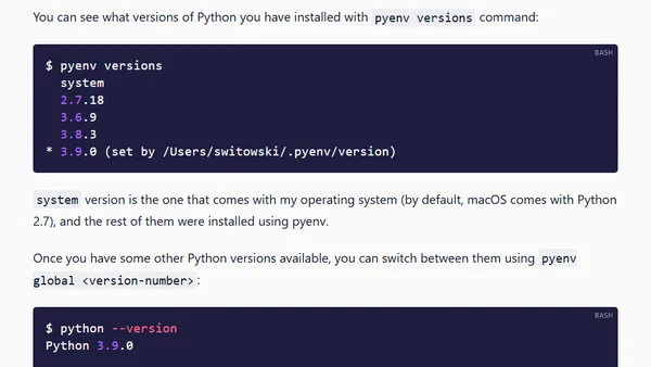 Python Versions Management With pyenv