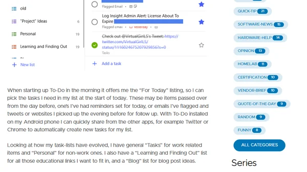 Experiences using Microsoft To-Do