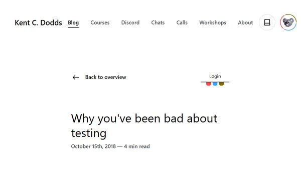 Why you've been bad about testing