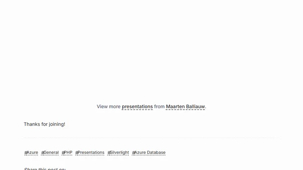 PHP on Windows and on Azure slide deck