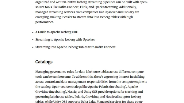 Data Lakehouse Roundup 1 - News and Insights on the Lakehouse