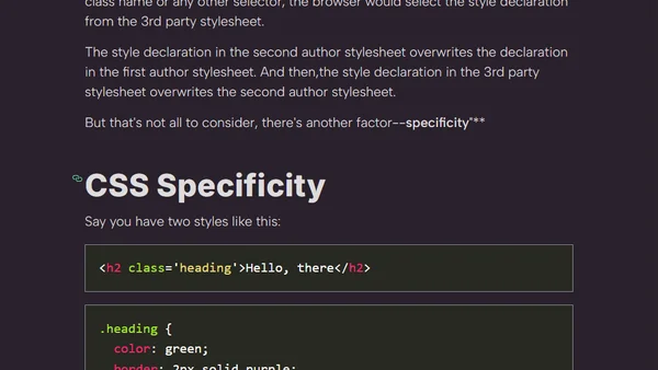 What does "cascading" mean in Cascading Stylesheets (CSS)?
