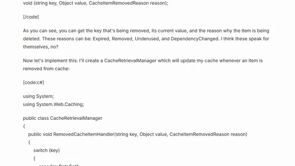 Advanced ASP.NET caching events