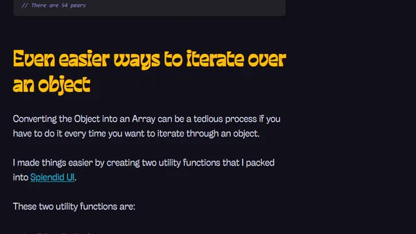 Iterating over objects in JavaScript