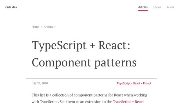 TypeScript + React: Component patterns