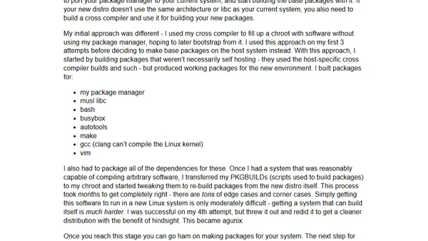 Building a "real" Linux distro