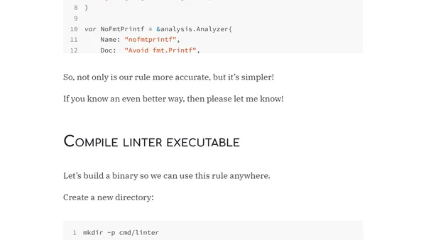 Go, Lint. Go! How to Build a Go Linting Rule