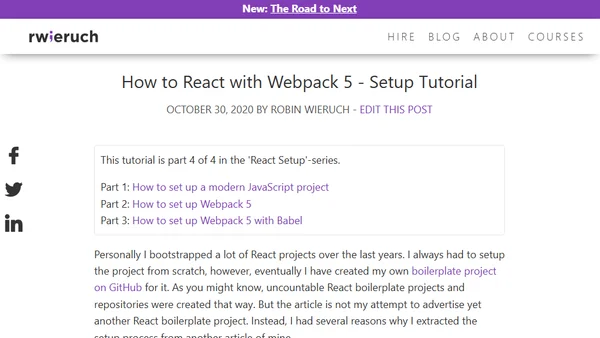 How to React with Webpack 5  - Setup Tutorial
