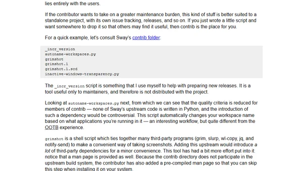 Add a "contrib" directory to your projects