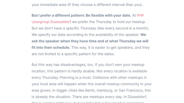 Lessons learned from running a local meetup