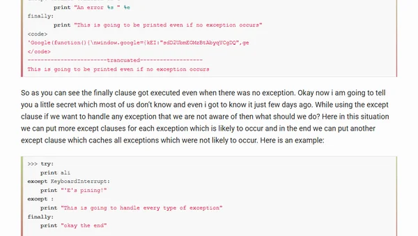 Exception handling