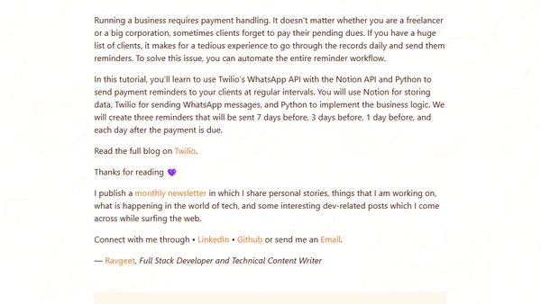 Build Client Payment Reminders using Twilio, Notion, and Python