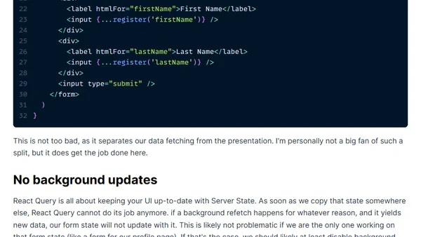 React Query and Forms