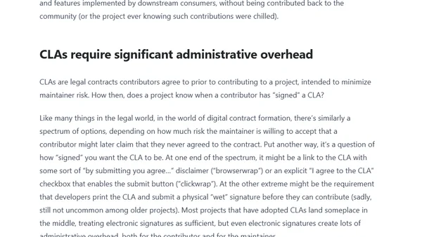 Why you probably shouldn't add a CLA to your open source project