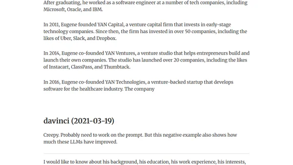 LLM-powered Biographies