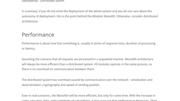Modular Monolith: Architectural Drivers