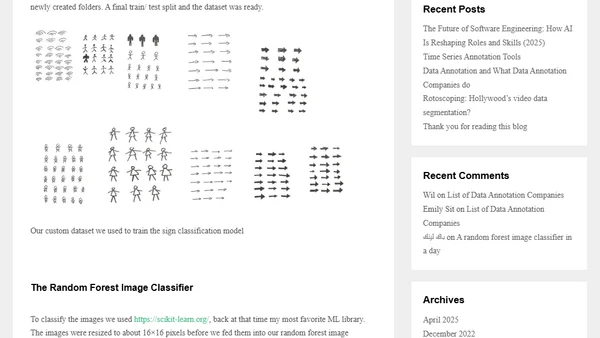 A random forest image classifier in a day