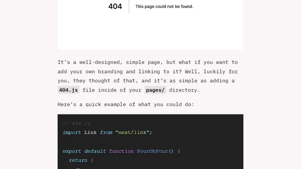 Making a custom 404 page in Next.js