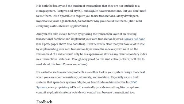 Transactions are a protocol