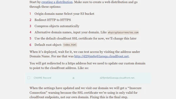 Easy setup of a static site on Amazon S3 with SSL