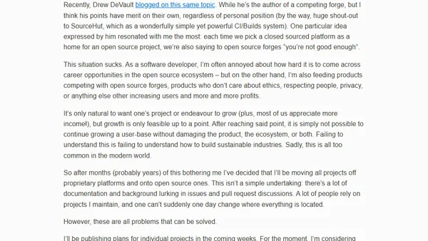 Open source platforms for open source software