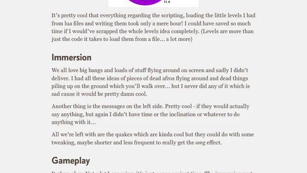 Postmortem: The Chronicles of Bim: The 100 Fake Afros