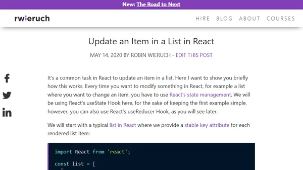 Update an Item in a List in React