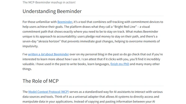 Building an MCP Server for Beeminder: Connecting AI Assistants to Personal Data