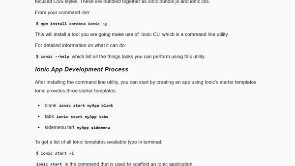 Getting Started with Ionic Framework