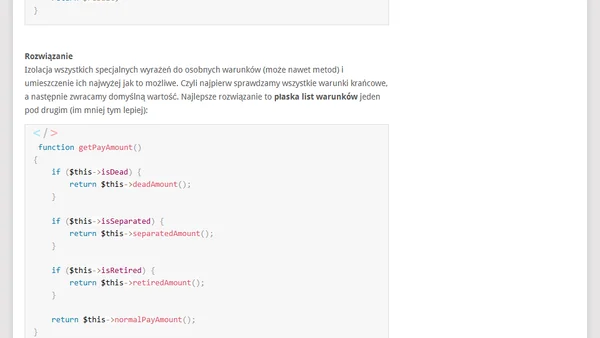 Techniki refaktoryzacji: upraszczanie wyrażeń warunkowych