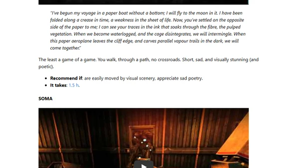 Games in which you walk (and get immersed)